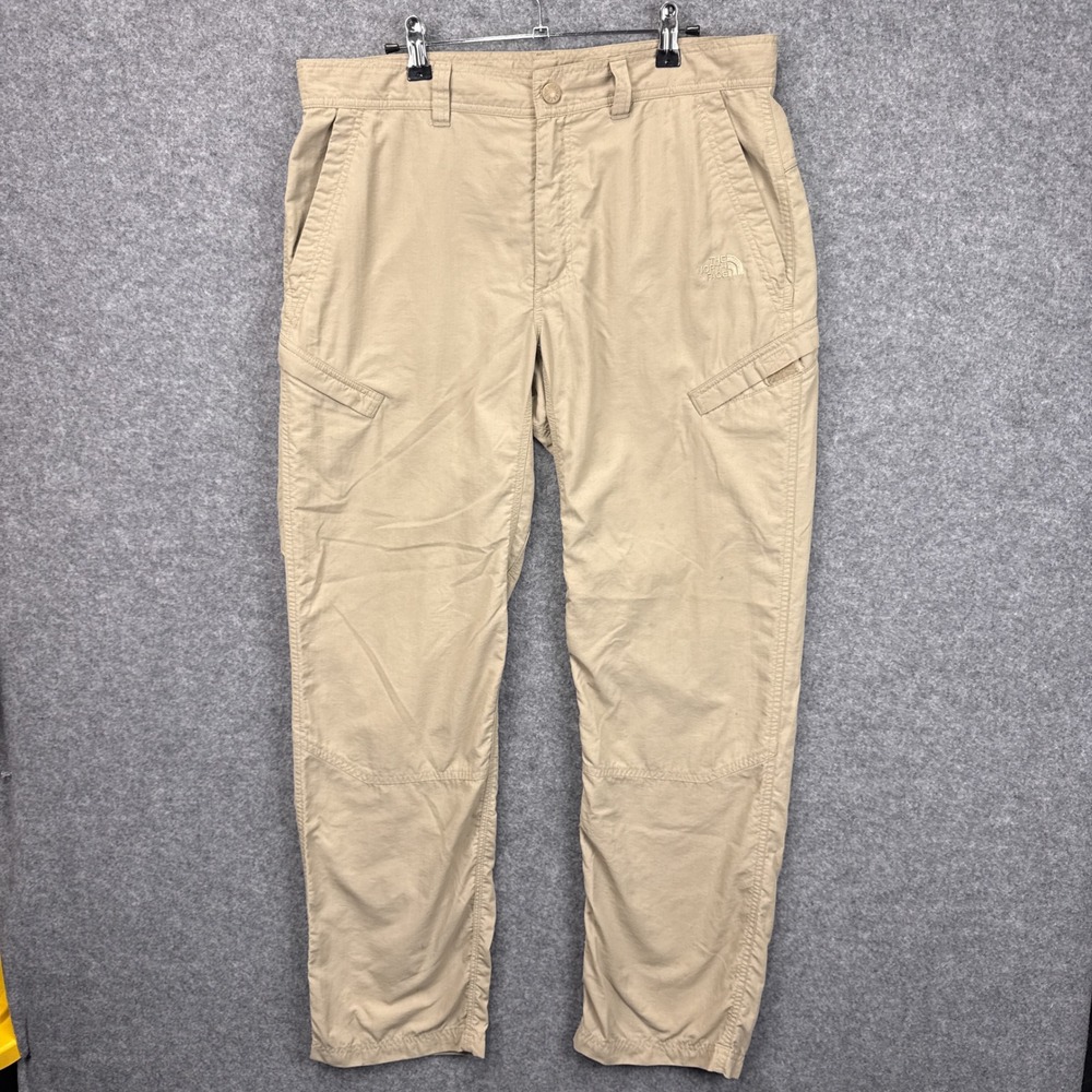 The North Face Mens 34 Regular Khaki Tan Nylon Hiking Cargo Pants Paramount Peak